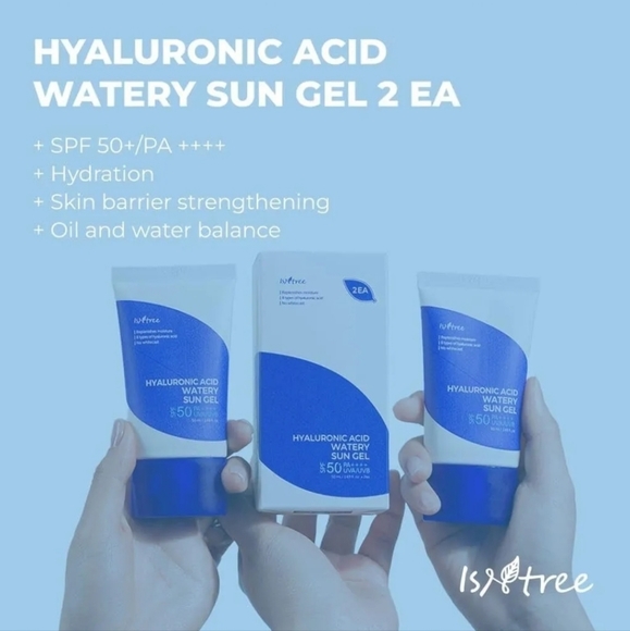 ISNTREE Hyaluronic Acid Watery Sun Gel 50ml 1.69 fl.oz 50+ PA++++ | (2 pack) - Picture 3 of 10